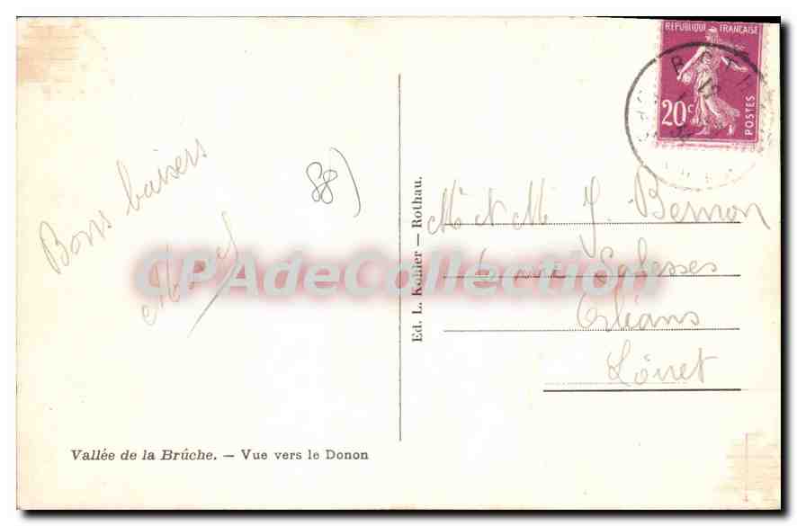 CPA Vallee De La Bruche Vue Vers Le Donon — Verso