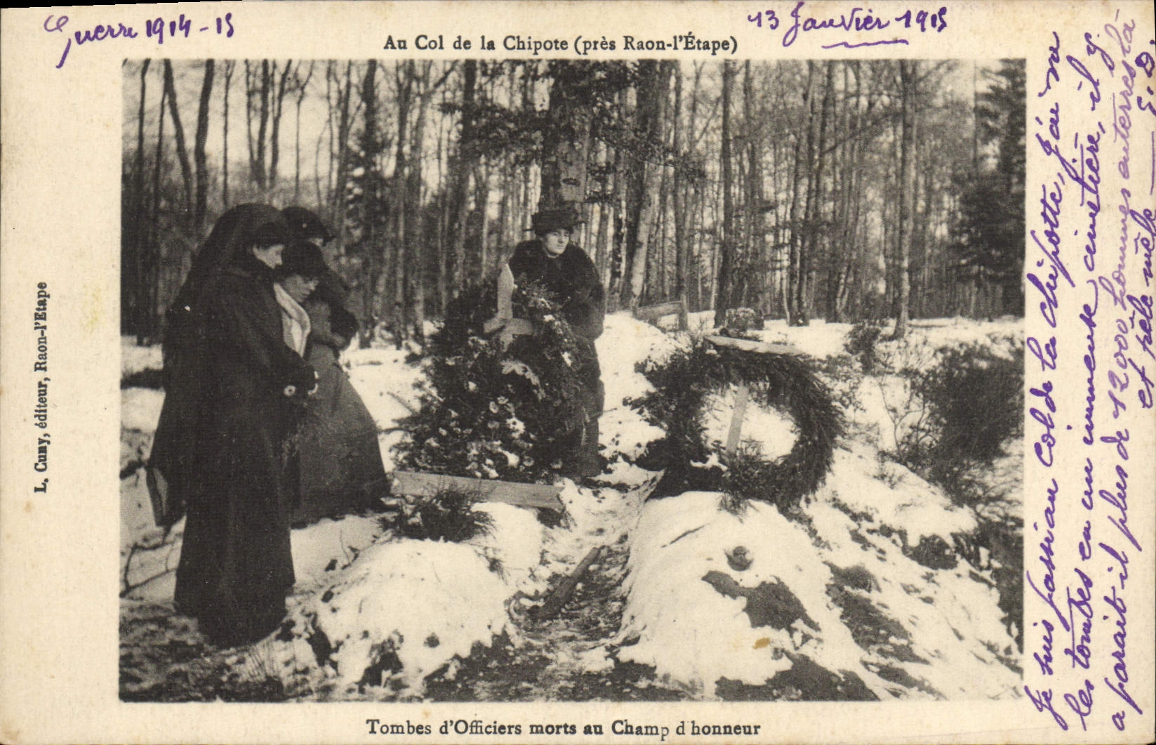 CPA près Raon I'Etape Au Col De La Chipote tombes d'officiers