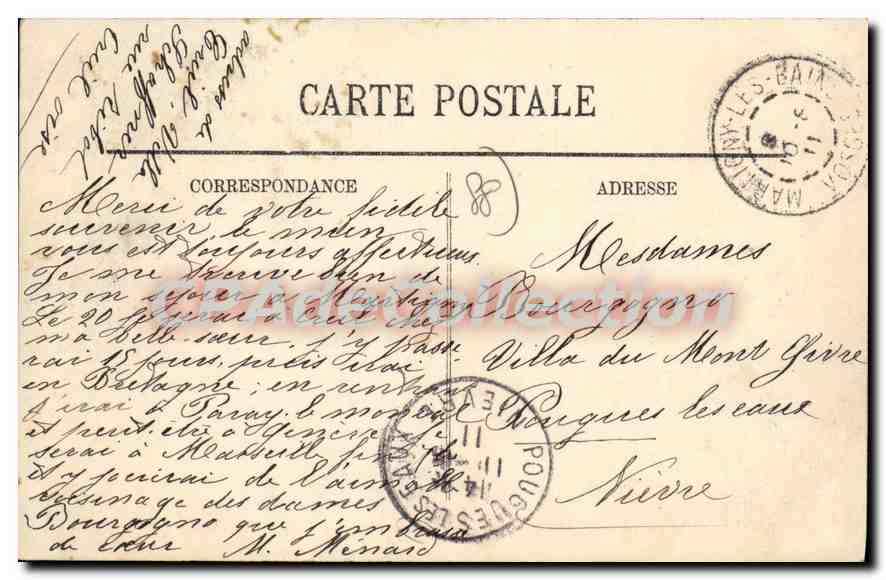 CPA Martigny Les Bains Pont Sur L'Etang Et Le Kiosque — Verso