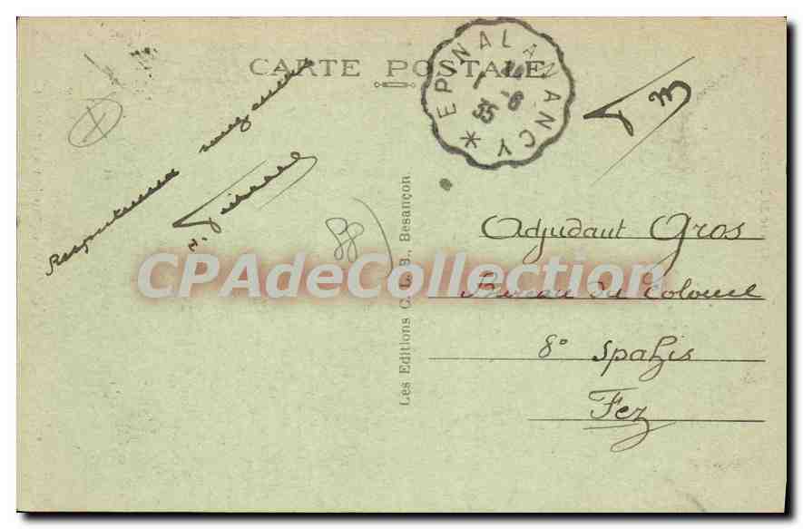 CPA Charmes Sur Moselle La Chute D'Eau Du Canal Des Moulins Au Battant — Rückseite