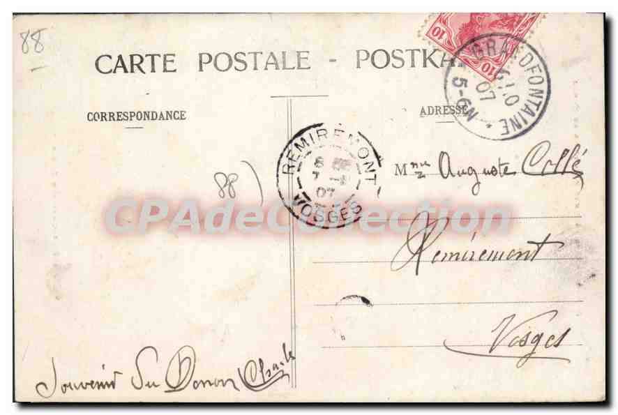 CPA Roches Velleda Sommet meridional Du Donon — Verso