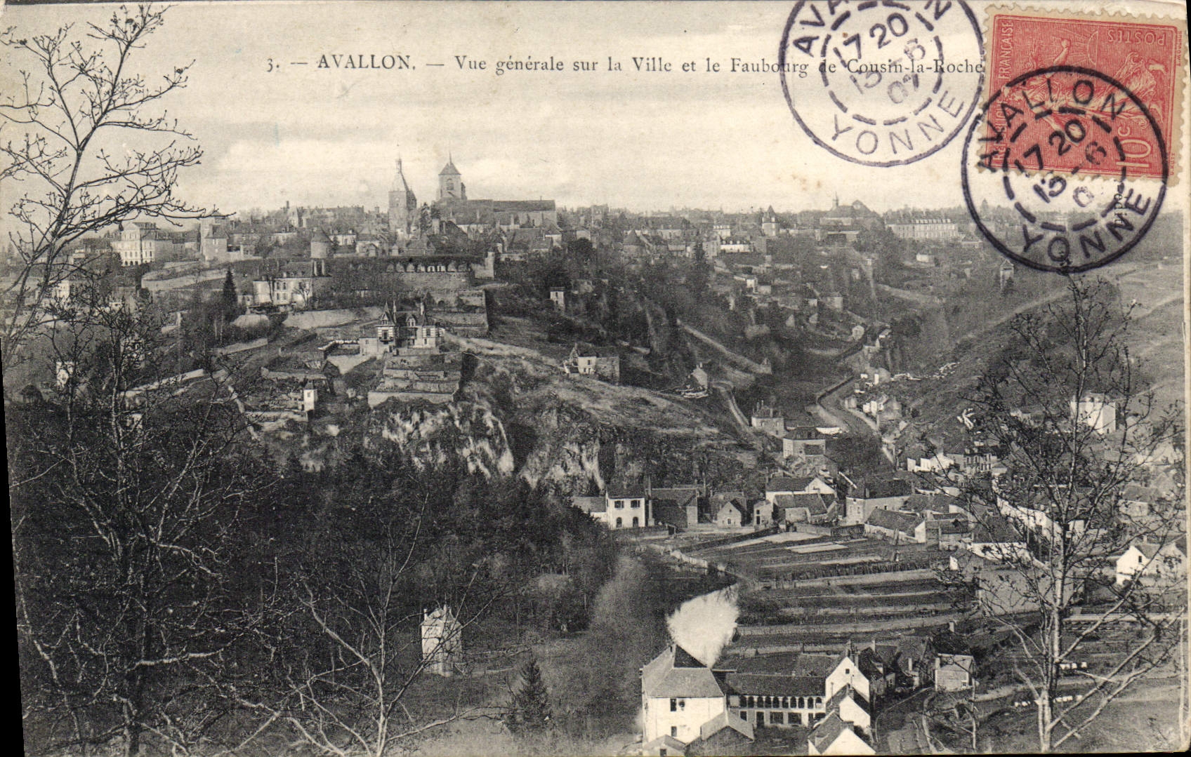 Avallon — Vue générale sur la Ville et le Faubourg de Cousin-la-Roche