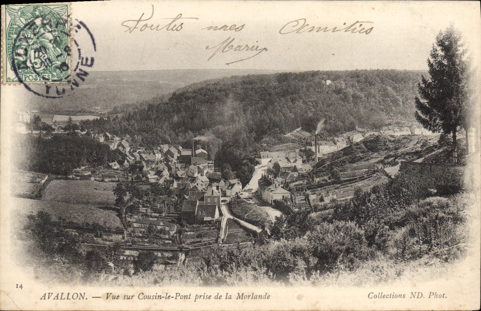 Cousin-le-Pont — vue prise de la Morlande — Collections ND. Phot.