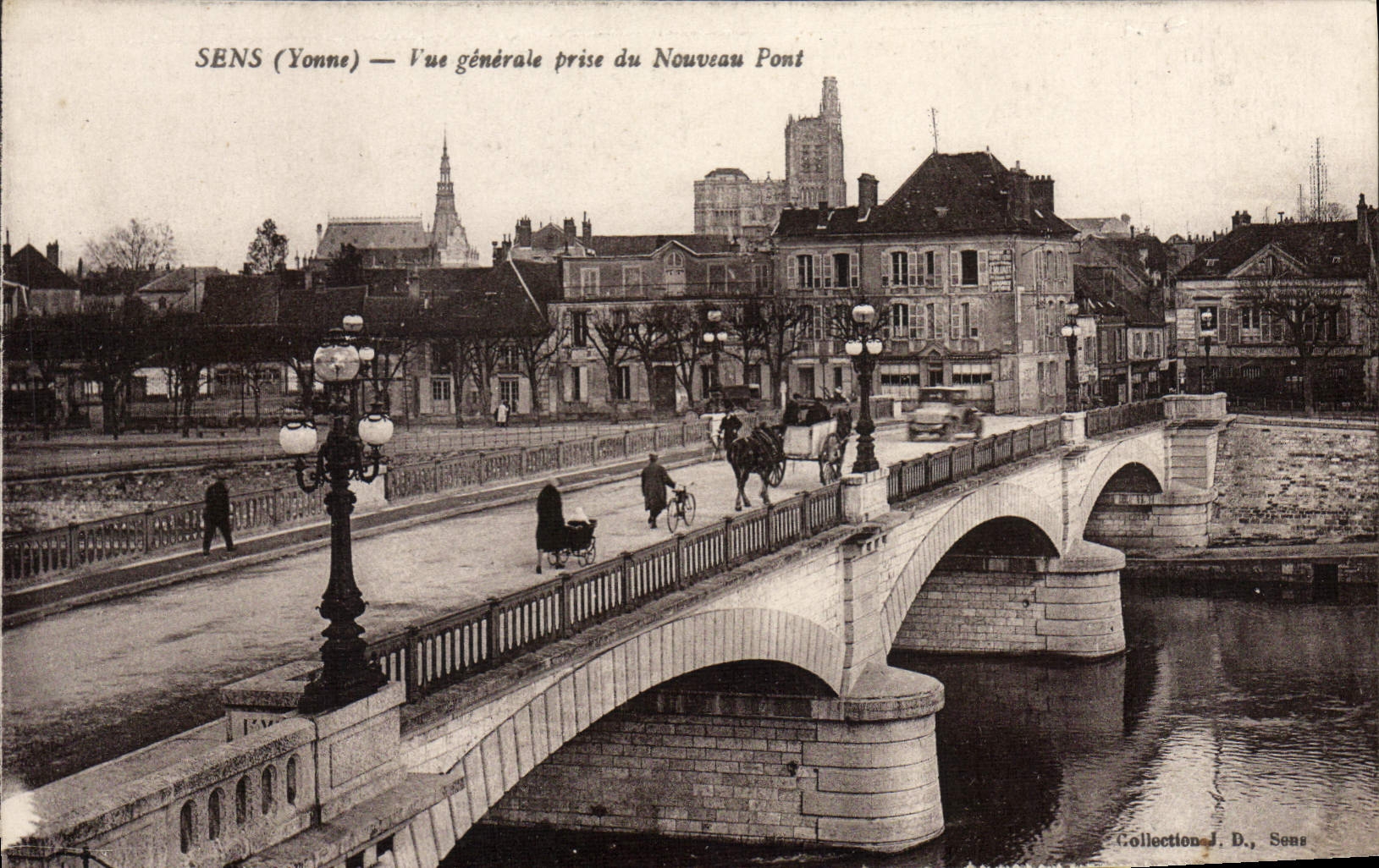 SENS (Yonne) — Vue générale prise du Nouveau Pont — Collection J. D., Sens