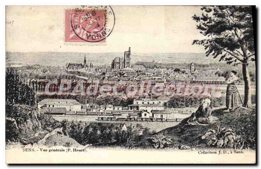 SENS - Vue générale (P. Heuré) — Collection J. D., à Sens - Recto