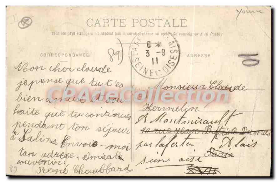 CPA Vallee De La Cure Blannay Le Pont — Verso