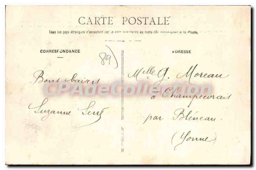 Ancy-le-Franc (Yonne) — Le Château — Ensemble Sud-Ouest — Collection J. D., à Sens — Rückseite