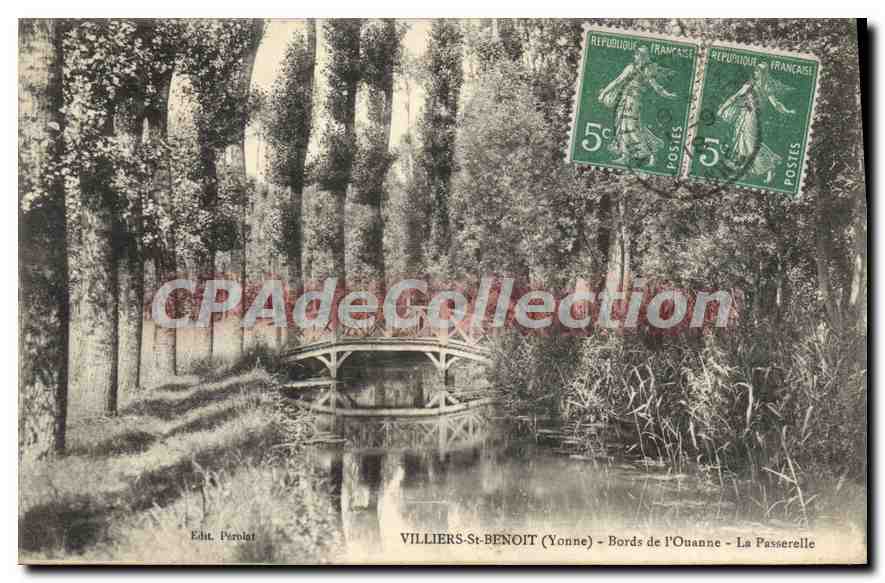 CPA Villiers St Benoit Bords De I'Ouanne Le Passerelle
