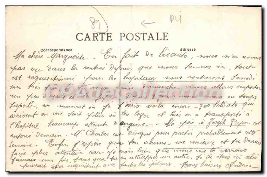 CPA Moneteau Entree Du Pays Villa Lucemonde — Back