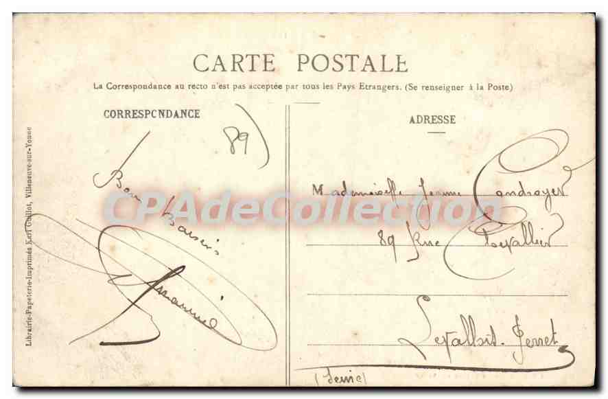 CPA Migennes Le Canal — Back