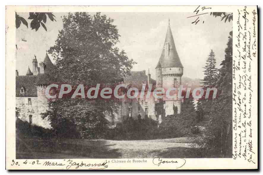Le Château de Bazoche (Yonne) — vue du château avec tour conique — éditeur non visible