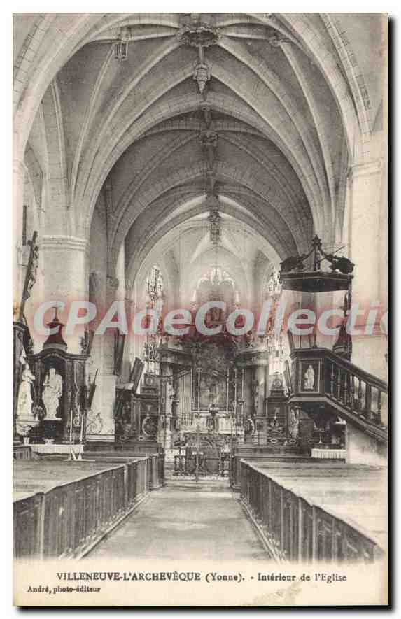 CPA Villeneuve L'Archeveque Interieur De I'Eglise