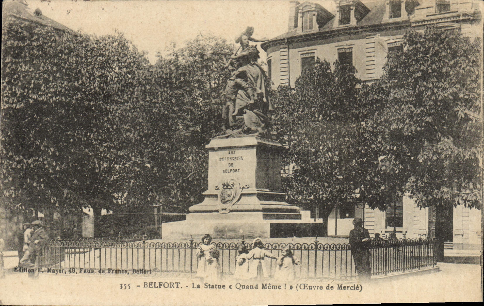 CPA Belfort La Statue Quand Meme 