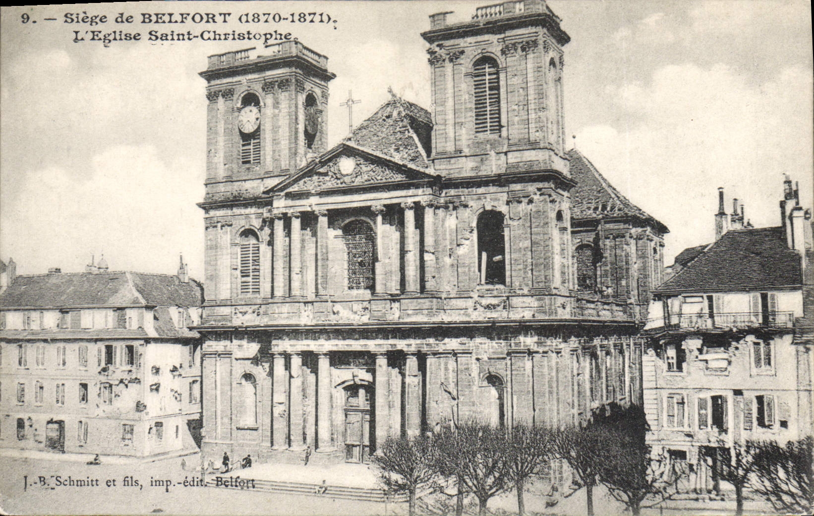 CPA siège de Belfort L'Eglise Saint Christophe