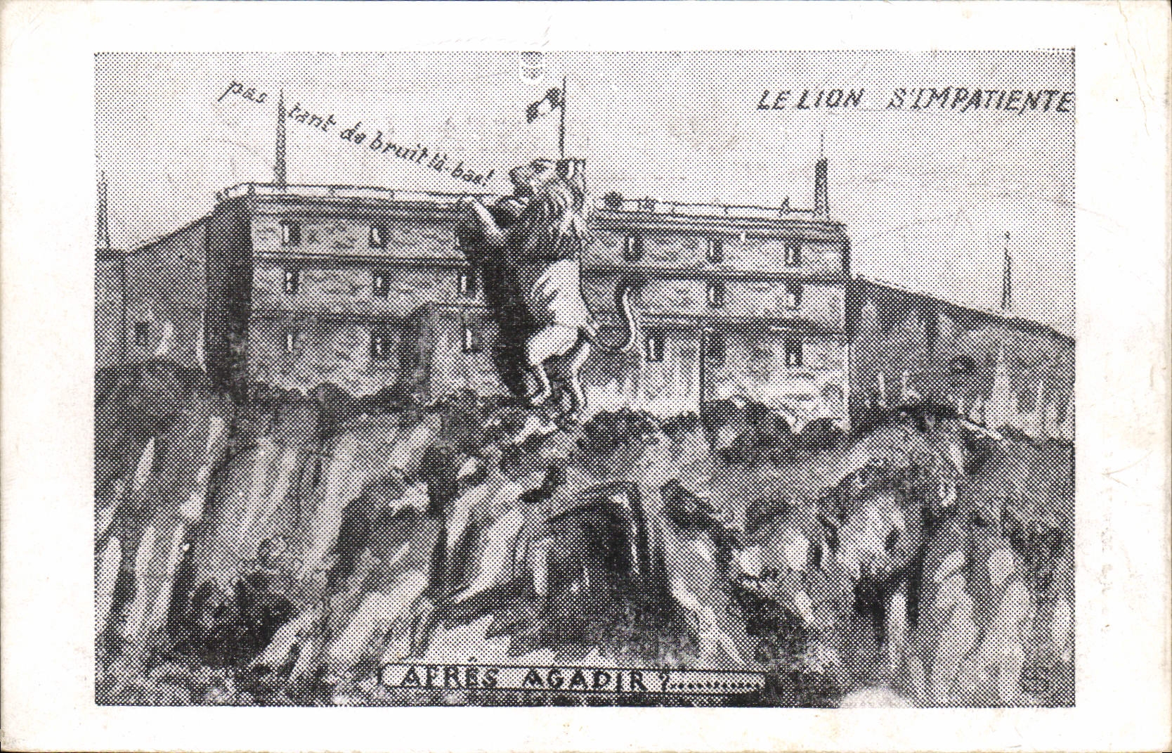 Le Lion s'Impatiente — caricature politique — J.-B. Schmitt et Fils, Belfort - Recto