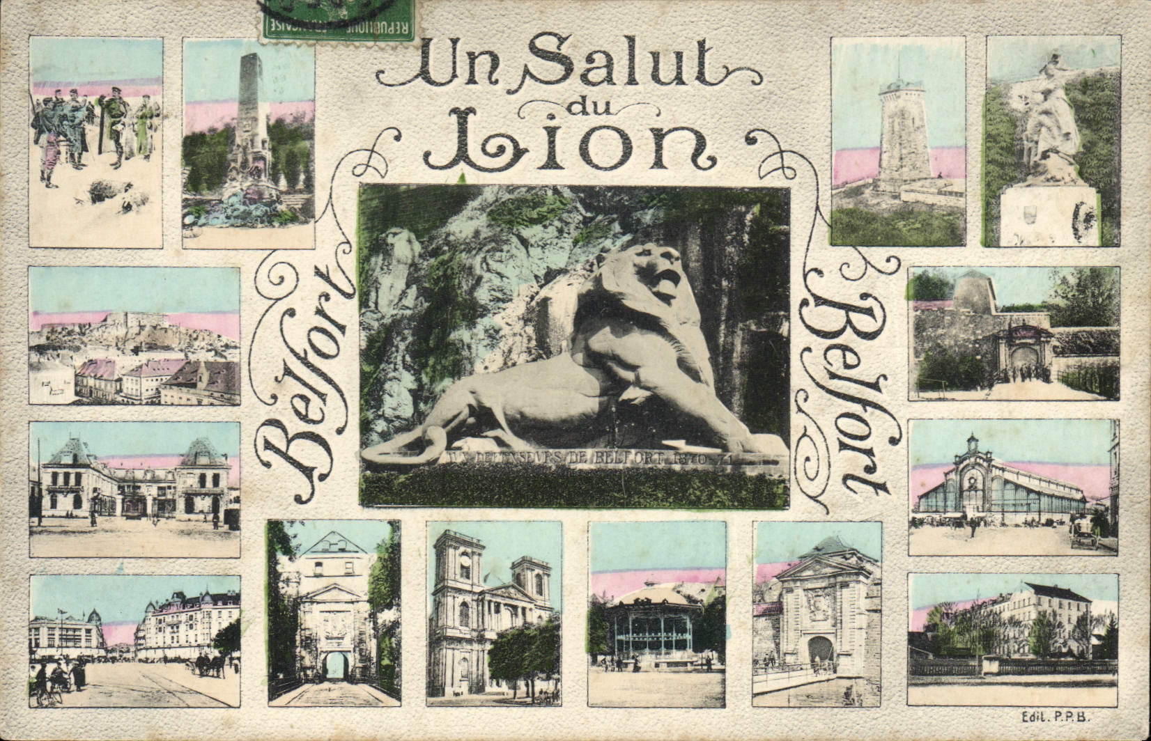 CPA Souvenir De Belfort Un Salut Lion