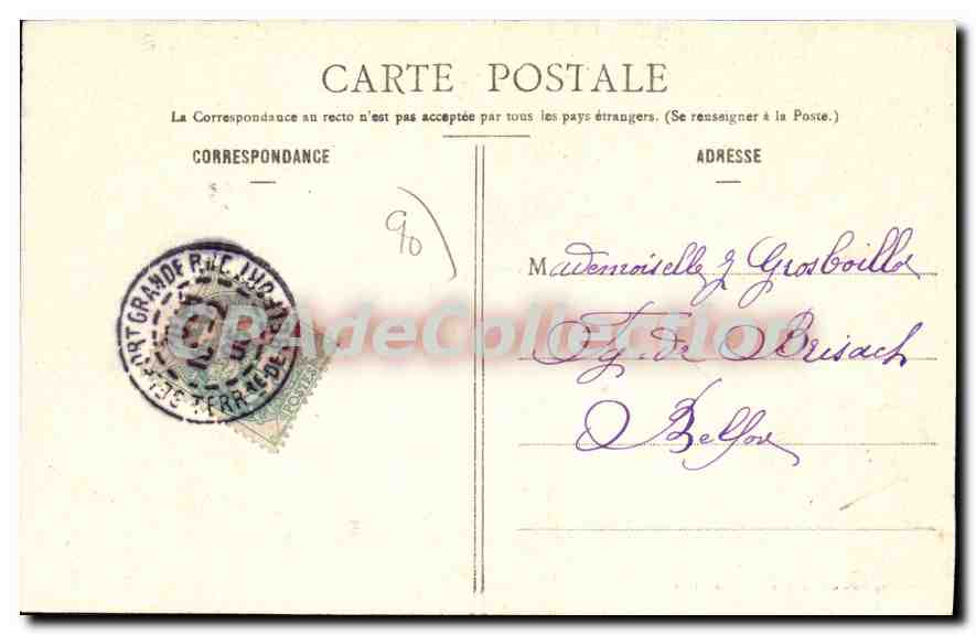 CPA Belfort Le Faubourg Des Ancetres — Verso