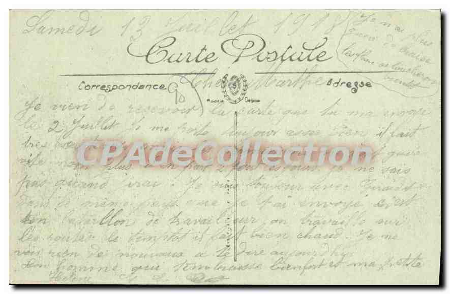 CPA Belfort Avenue De La Gare Et La Montee — Verso