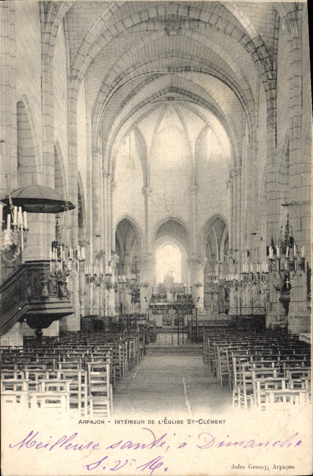 CPA Arpajon Interieur De L'Eglise St Clement