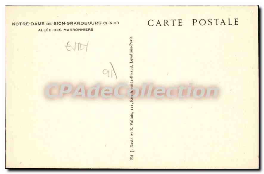 CPA Evry Notre Dame De Sion Grandbourg allée des marronniers — Rückseite