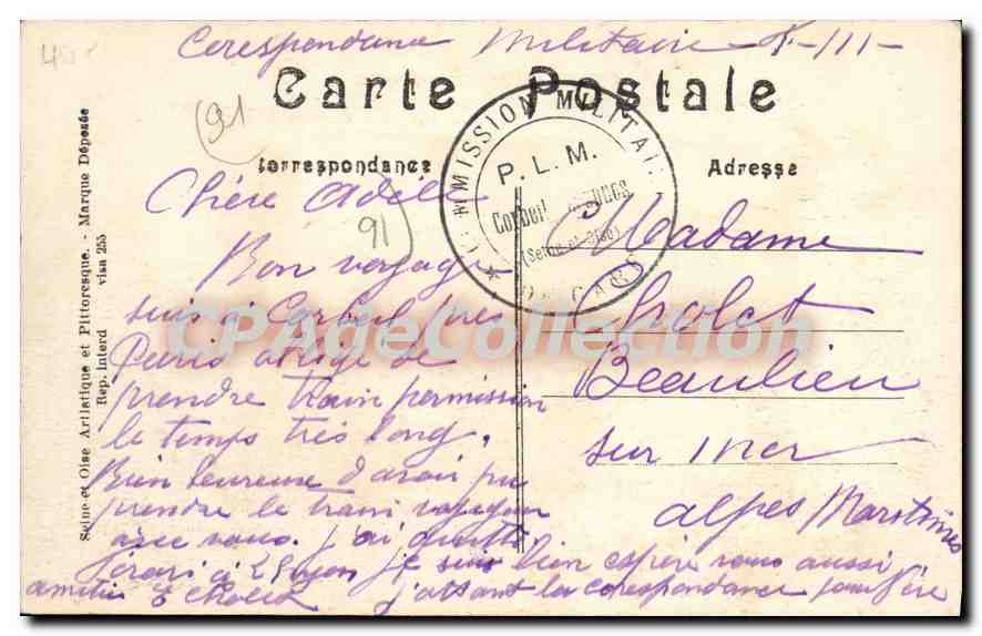 Corbeil (S.-et-O.) — Hôtel de Ville et les Grands Moulin, Quai Mauzaisse pris du Pont — Collect. P. Allorge, Montlibry - Série C 6 — Reverso