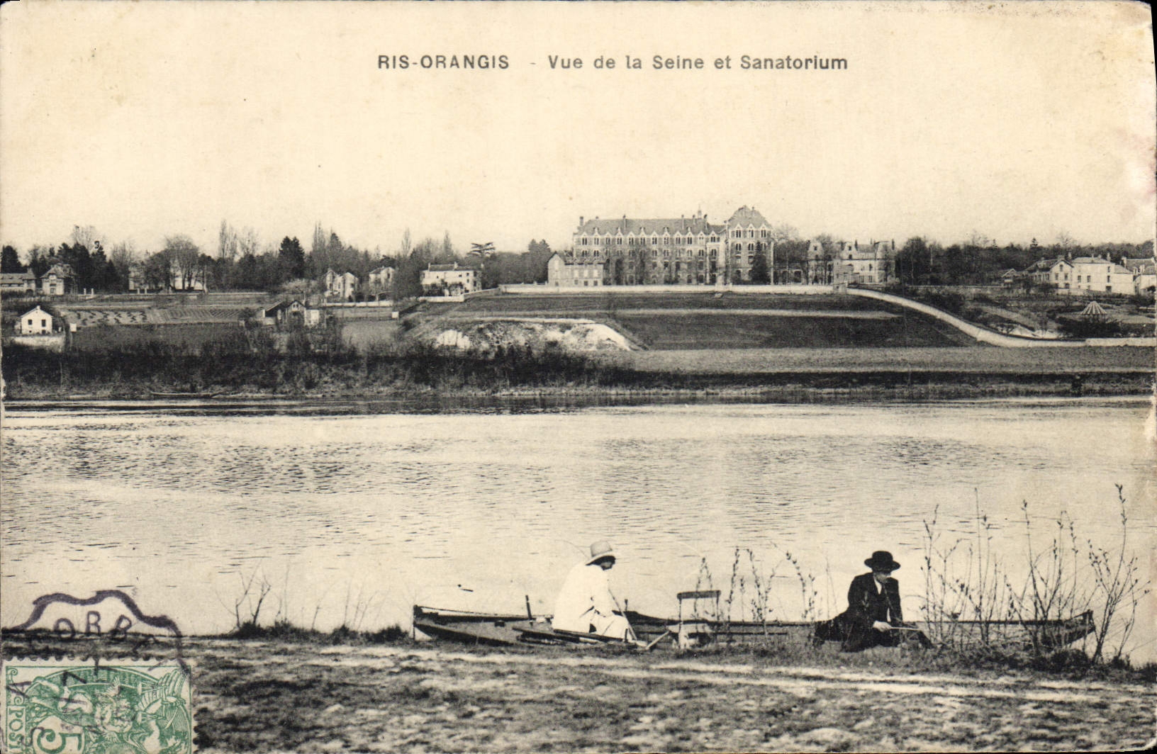 CPA Ris Orangis Vue De La Seine Et Sanatorium