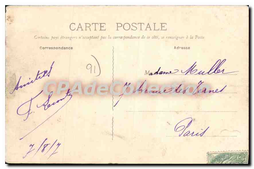 CPA Ris Orangis Vue De La Seine Et Sanatorium — Rückseite
