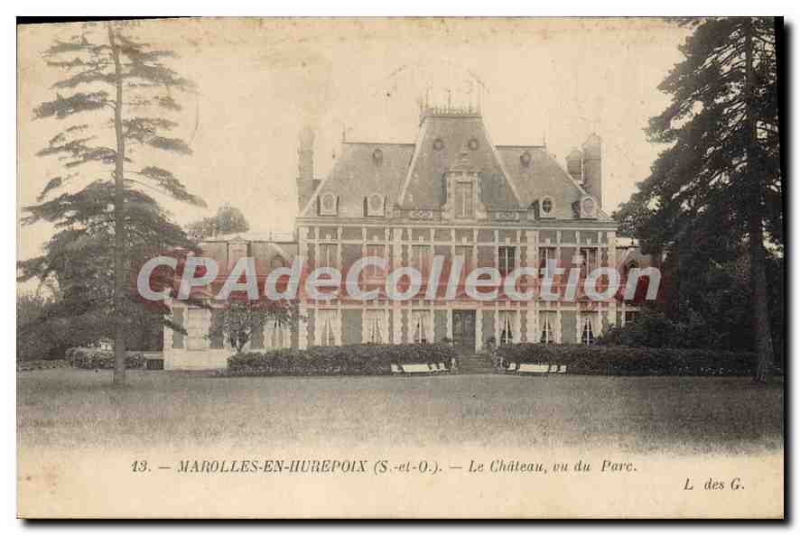 CPA Marolles En Hurepoix Le Chateau Vu Du Parc