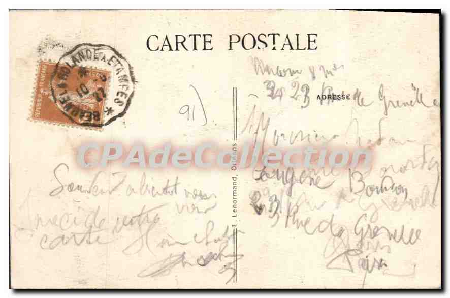 CPA Mereville Le Chateau Vu Du Lac — Back