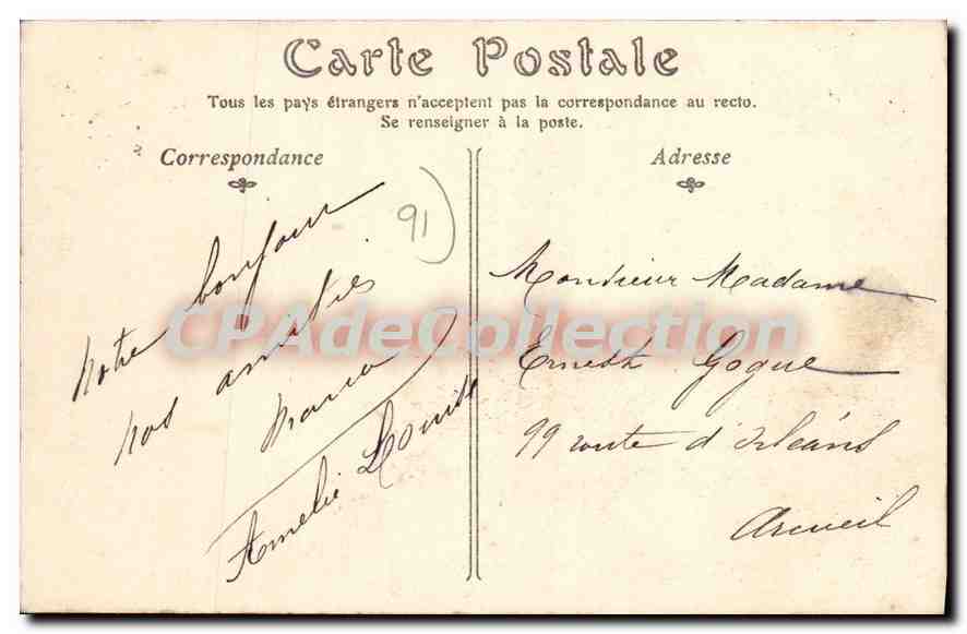 CPA Verrieres Le Buisson Le Lac — Rückseite