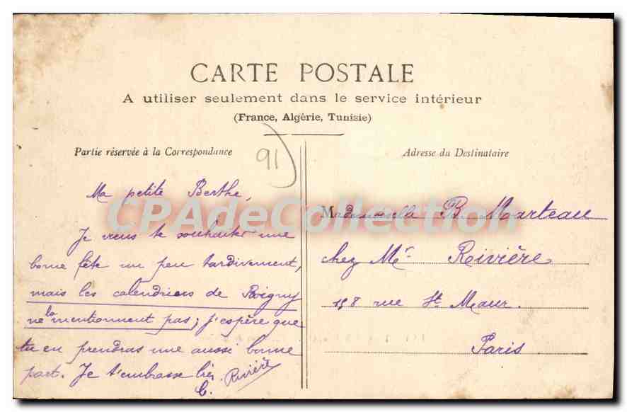 CPA La Ferte Alais L'Avenue De Baulne — Rückseite