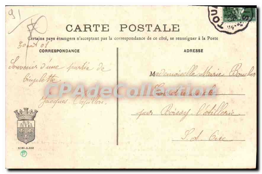 CPA Sainte Genevieve Des Bois Le Chateau Actuel — Rückseite