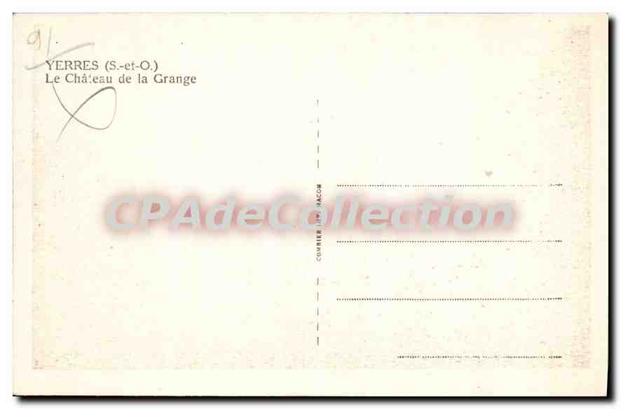 CPA Yerres Le Chateau De La Grange — Rückseite