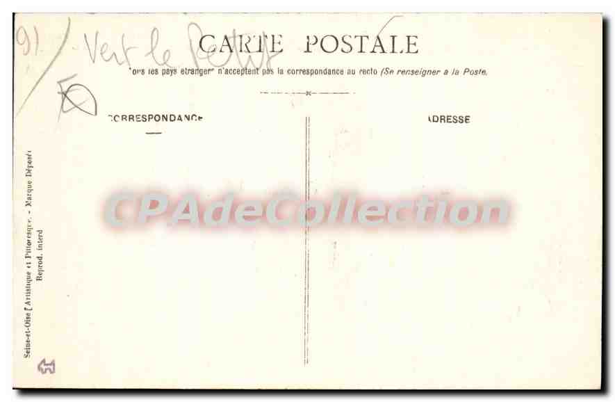 CPA Poudrerie Militaire Nationale Du Bouchet route de Ballancourt — Rückseite