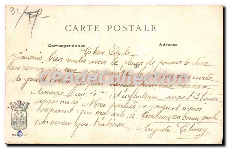 CPA Epinay Sur Orge Sillery Le Château — Rückseite