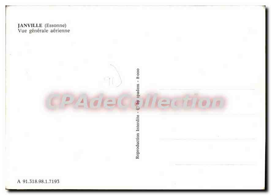 CPSM Janville Vue Generale Aerienne — Rückseite
