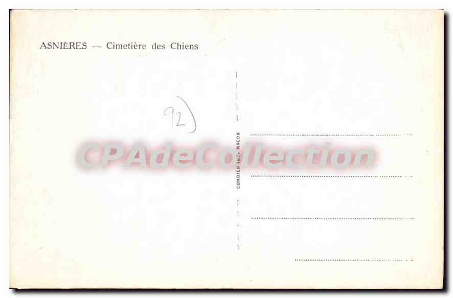 Tomba del Padre Zalé — Asnières — Cimitero dei Cani — Verso
