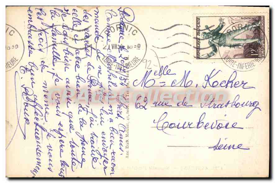 Asnières — Nouvelle Poste et le Monument aux Morts E.M. — Rückseite
