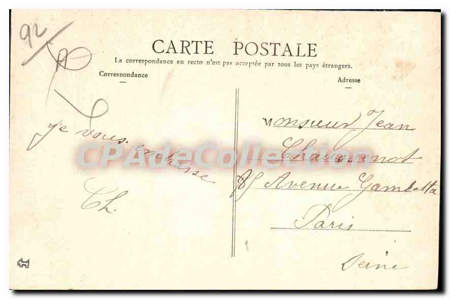CPA Clichy Entree Du Cimetiere Des Chiens — Rückseite