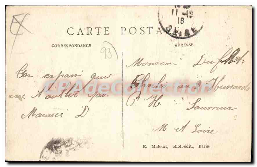 CPA Pantin Le Pont Et I'Hotel De Ville — Rückseite