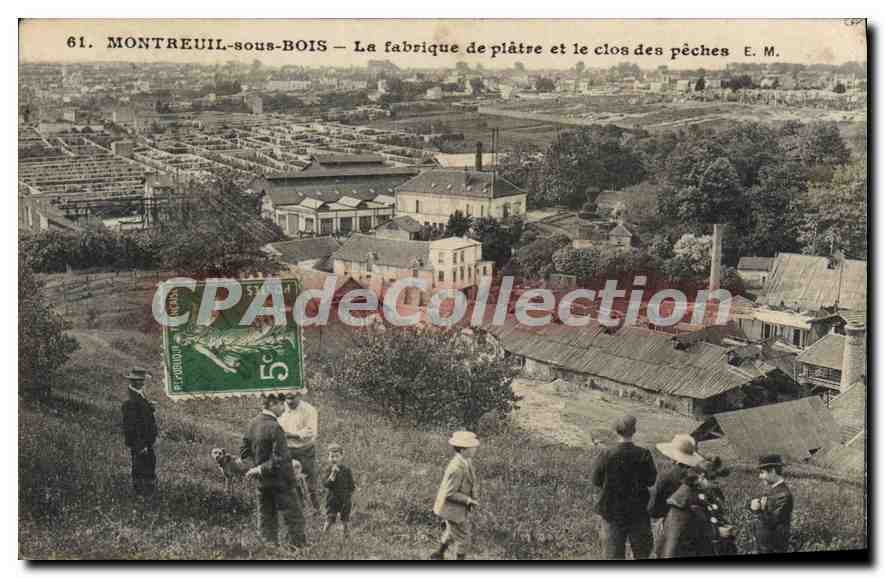 CPA Montreuil Sous Bois La Fabrique De Platre Et Le Clos des pêches