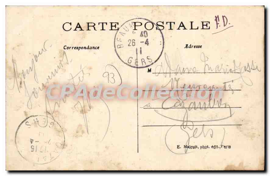 CPA Montreuil Sous Bois La Fabrique De Platre Et Le Clos des pêches — Rückseite