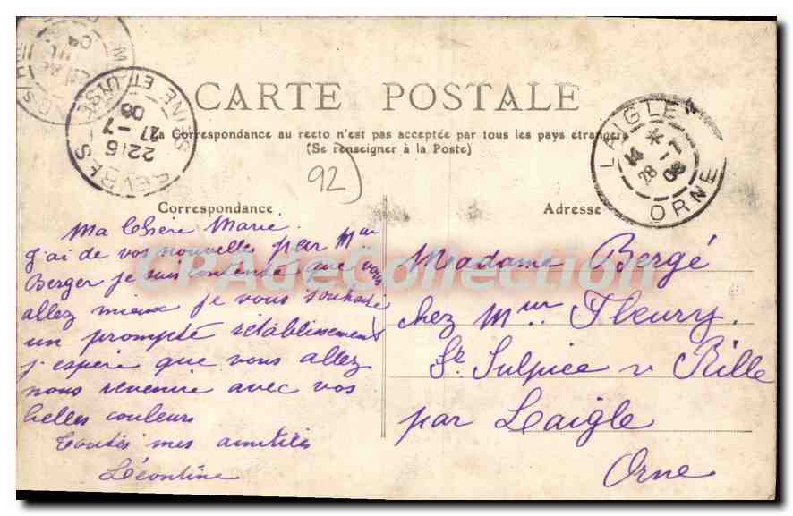 CPA Sevres Vue Prise Du Pont De Sèvres arrivée du bateau parisien — Rückseite