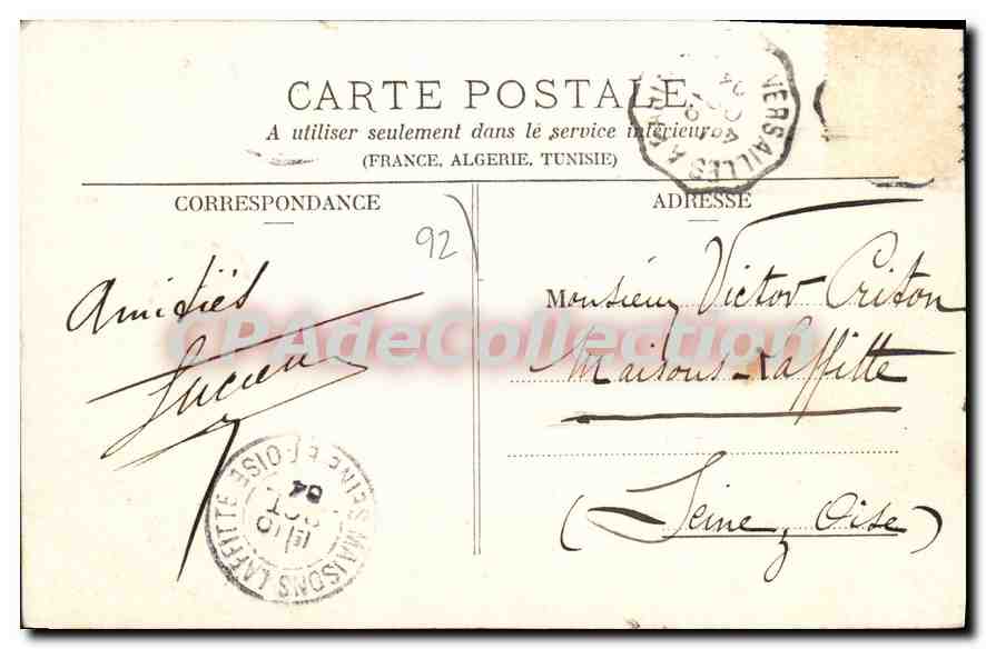 CPA Ville D'Avray Maison De Gambetta Chambre Mortuaire — Rückseite