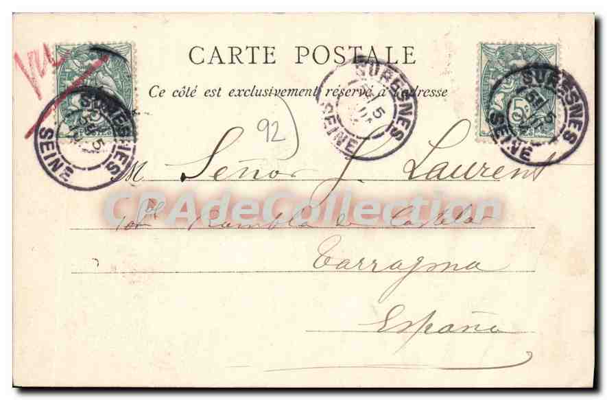 CPA Suresnes Ile De La Folie Prise Du Pont — Rückseite