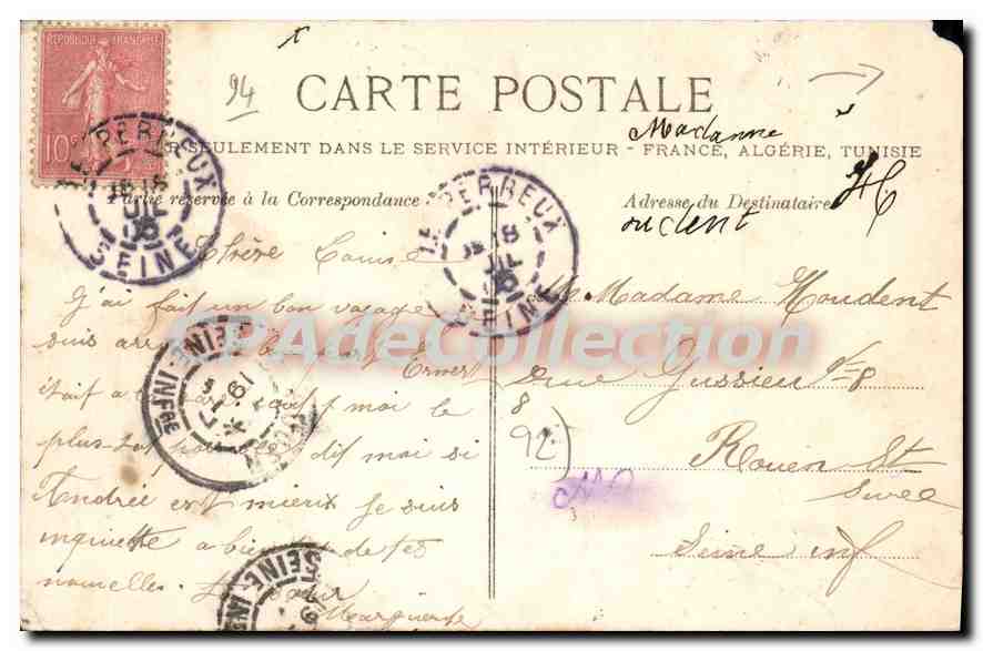 CPA Le Perreux avenue Ledru Rollin La Rue De La Station — Rückseite