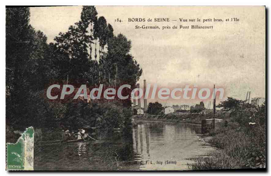 CPA Bords De Seine Vue Sur Le Petit Bras Et I'Ile St-Germain près du pont Billancourt