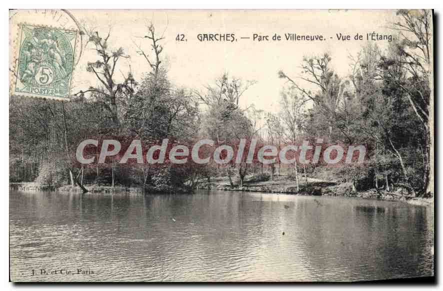 CPA Garches Parc De Villeneuve Vue De I'Etang