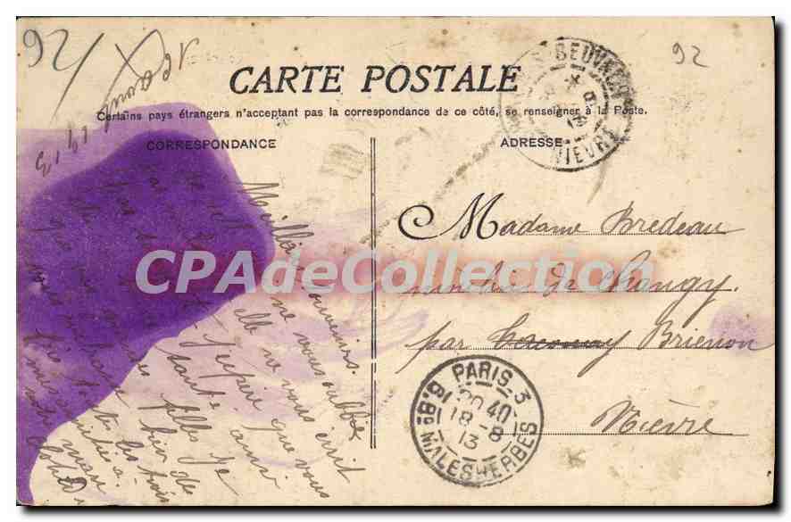 CPA Ville D'Avray Monument De Corot Artiste Peintre — Rückseite