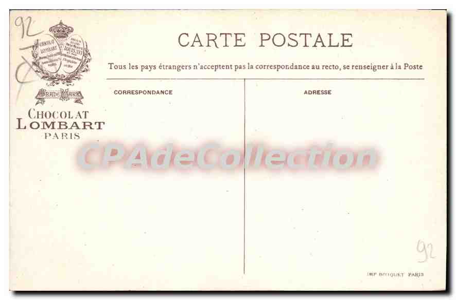 CPA Chocolat Lombart Issy Les Moulineaux — Rückseite